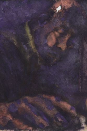 Autoportrait attablé à mon bureau