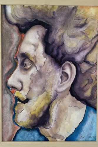 Visage de profil, peau déchiré